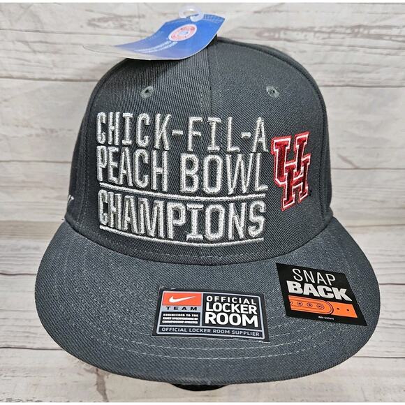 2015 HOUSTON COUGARS UH PEACH BOWL Champions Hat Nike Dri-Fit Snapback - Picture 1 of 7